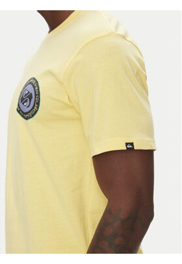 Quiksilver T-Shirt Circle Back Ss EQYZT08054 Żółty Regular Fit. Kolor: żółty. Materiał: bawełna
