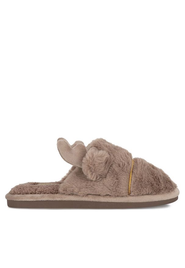 Home & Relax Kapcie BE-C21 Beżowy. Kolor: beżowy. Materiał: materiał