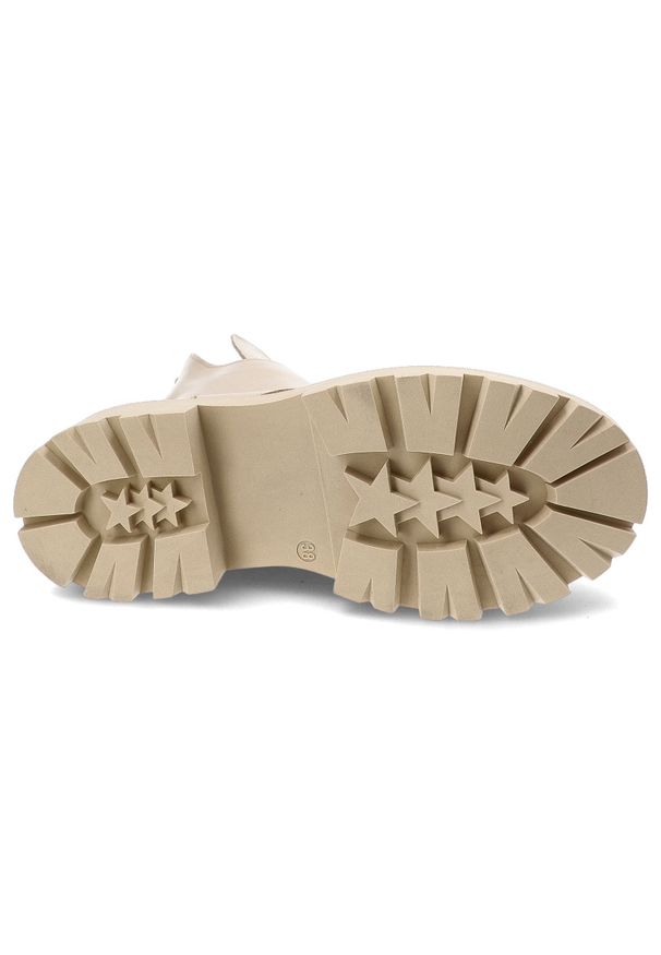 Beżowe Botki Armodo Modne Obuwie Damskie. Kolor: beżowy. Materiał: skóra. Szerokość cholewki: normalna. Styl: elegancki