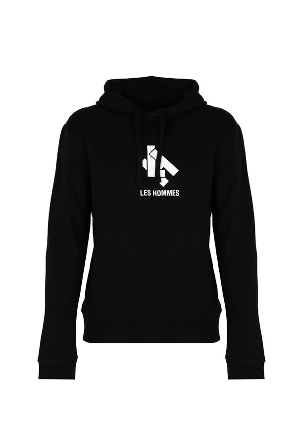 Les Hommes Bluza "Hoodie LH" | LBH1006700P | Mężczyzna | Czarny. Kolor: czarny. Materiał: bawełna. Długość: długie. Wzór: nadruk