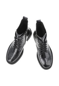 Niebieskie Botki S.Barski Ocieplane Buty Damskie. Okazja: na co dzień. Zapięcie: sznurówki. Kolor: niebieski. Obcas: na obcasie. Styl: casual, klasyczny. Wysokość obcasa: średni #5