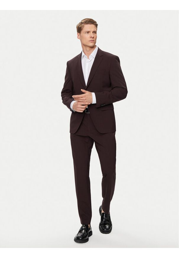 BOSS - Boss Garnitur H-Huge-2Pcs-224 50509485 Czerwony Slim Fit. Kolor: czerwony. Materiał: wełna