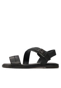 Calvin Klein Jeans Sandały Flat Sandal V3A2-80825-1688 M Czarny. Kolor: czarny. Materiał: skóra