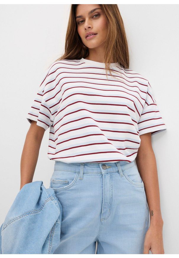 bonprix - Dżinsy barrel, wysoki stan, z bawełny organicznej. Stan: podwyższony. Kolor: niebieski