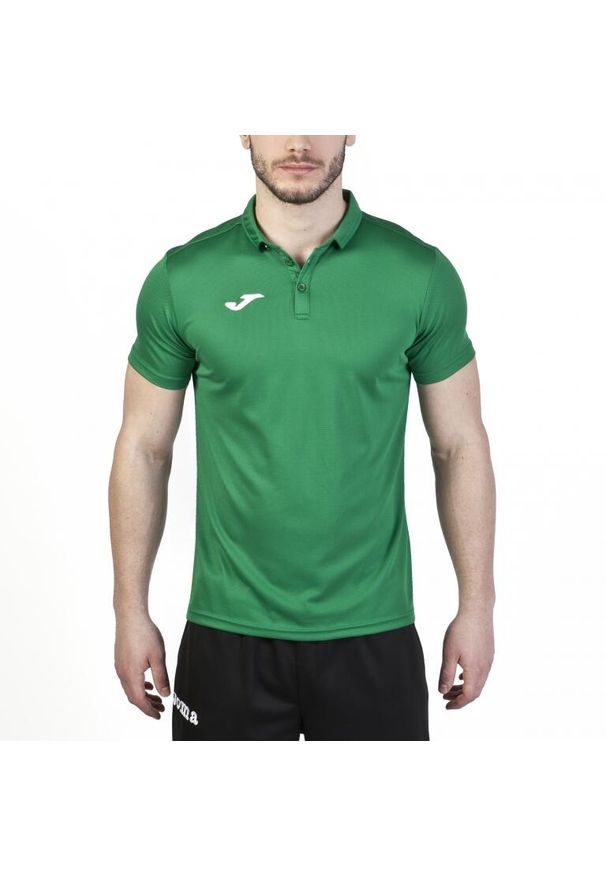 Koszulka polo do tenisa męska Joma Hobby. Typ kołnierza: polo. Kolor: zielony. Materiał: materiał. Wzór: gładki. Sport: tenis