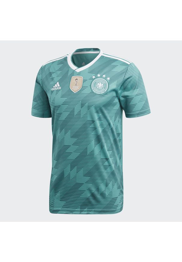 Adidas - Koszulka do piłki nożnej replika Niemcy 2018 dla dzieci. Kolor: zielony. Materiał: materiał, poliester. Technologia: ClimaCool (Adidas)