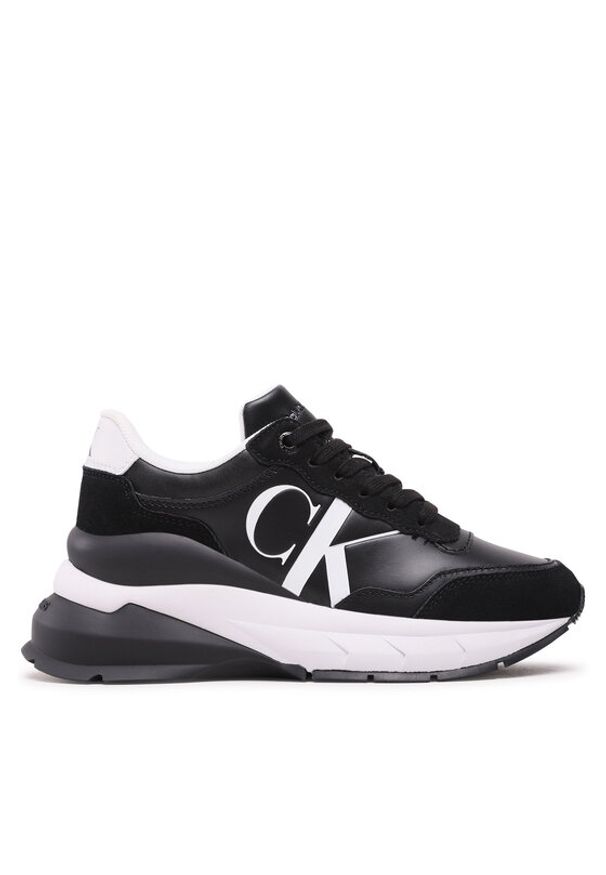 Calvin Klein Jeans Sneakersy Wedge Runner Mix Lth Wn YW0YW01099 Czarny. Kolor: czarny. Materiał: skóra