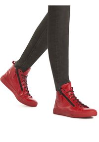 Kazar - Czerwone sneakersy męskie. Kolor: czerwony. Materiał: skóra #2