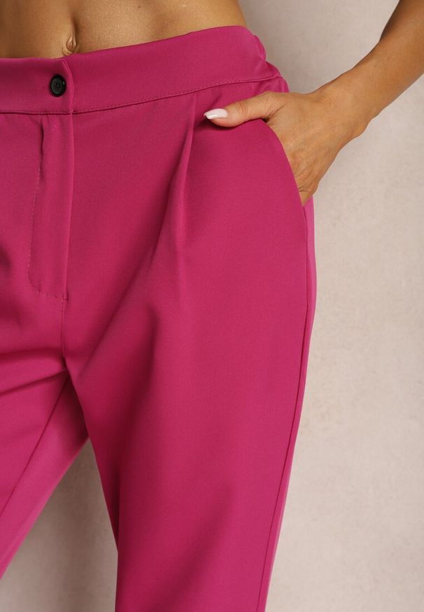 Renee - Fuksjowe Spodnie Cygaretki Zalko. Okazja: na co dzień. Kolor: różowy. Styl: klasyczny, casual, elegancki