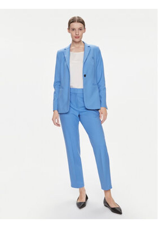 TOMMY HILFIGER - Tommy Hilfiger Marynarka WW0WW39977 Niebieski Regular Fit. Kolor: niebieski. Materiał: syntetyk, wiskoza