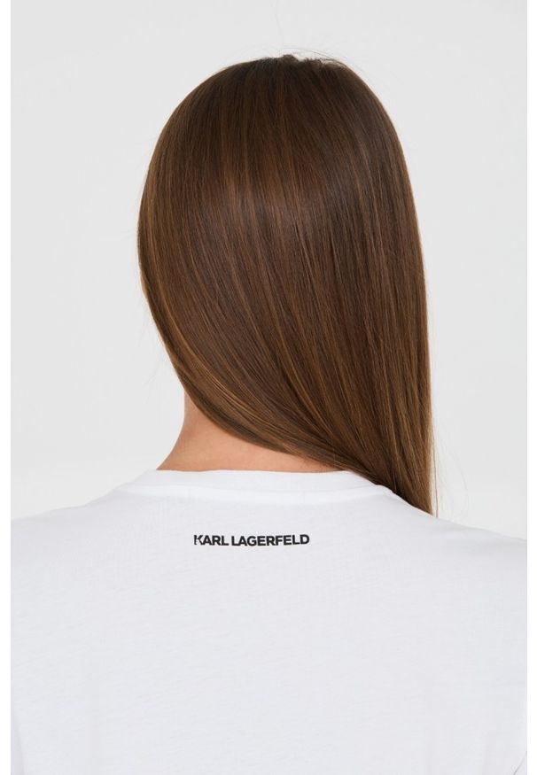 Karl Lagerfeld - KARL LAGERFELD Biały t-shirt Karl. Kolor: biały. Materiał: bawełna