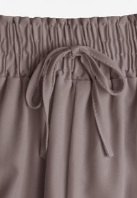 Renee - Szare Spodnie High Waist z Szerokimi Nogawkami z Wiskozą Wykończone Gumką w Talii Crisantas. Okazja: na co dzień, na spotkanie biznesowe, na spacer. Stan: podwyższony. Kolor: szary. Materiał: wiskoza. Styl: casual, biznesowy, elegancki #3