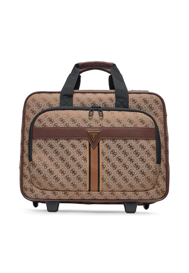Guess Walizka kabinowa TMNAST P5143 Beżowy. Kolor: beżowy. Materiał: materiał