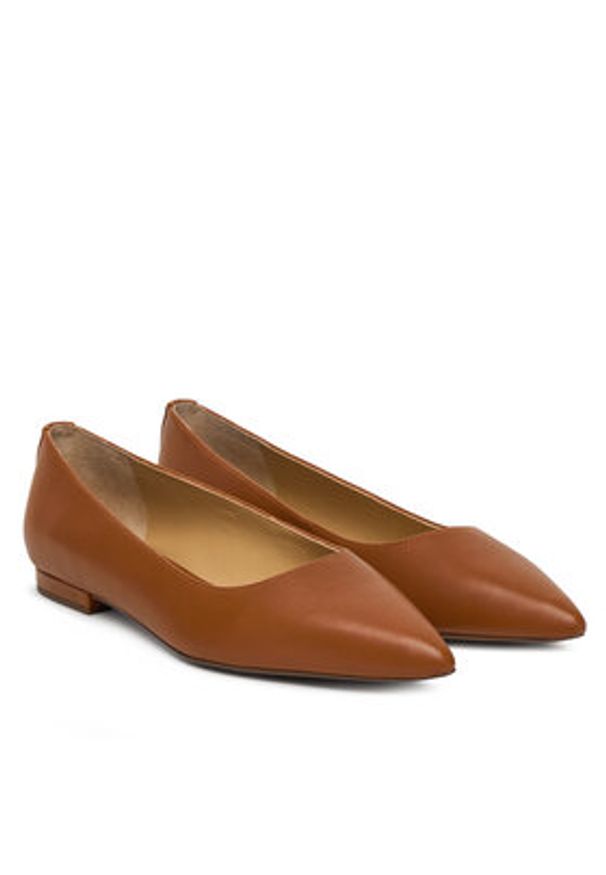 Lauren Ralph Lauren - LAUREN RALPH LAUREN Baleriny Londyn 802P09039002 Brązowy. Kolor: brązowy. Materiał: skóra