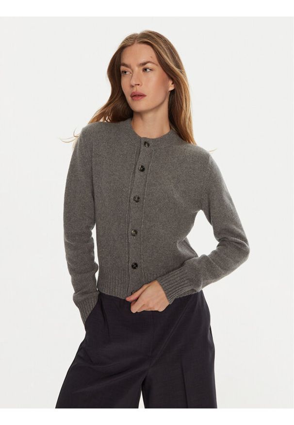 AMI PARIS - AMI Paris Kardigan FKC157005 Szary Regular Fit. Kolor: szary. Materiał: kaszmir