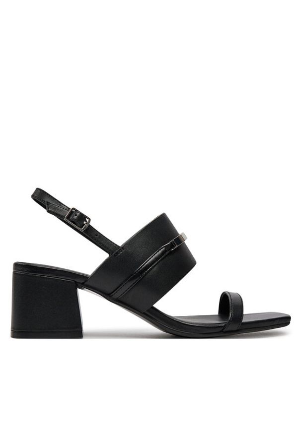 Calvin Klein Sandały Heel Sandal 45 Met Bar Lth HW0HW02056 Czarny. Kolor: czarny