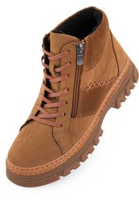 ENELL - Eleganckie Zimowe Buty dla Kobiet Nell 207 Coconut - Rozmiar 37. Kolor: brązowy. Materiał: syntetyk, skóra, materiał. Sezon: zima. Styl: elegancki