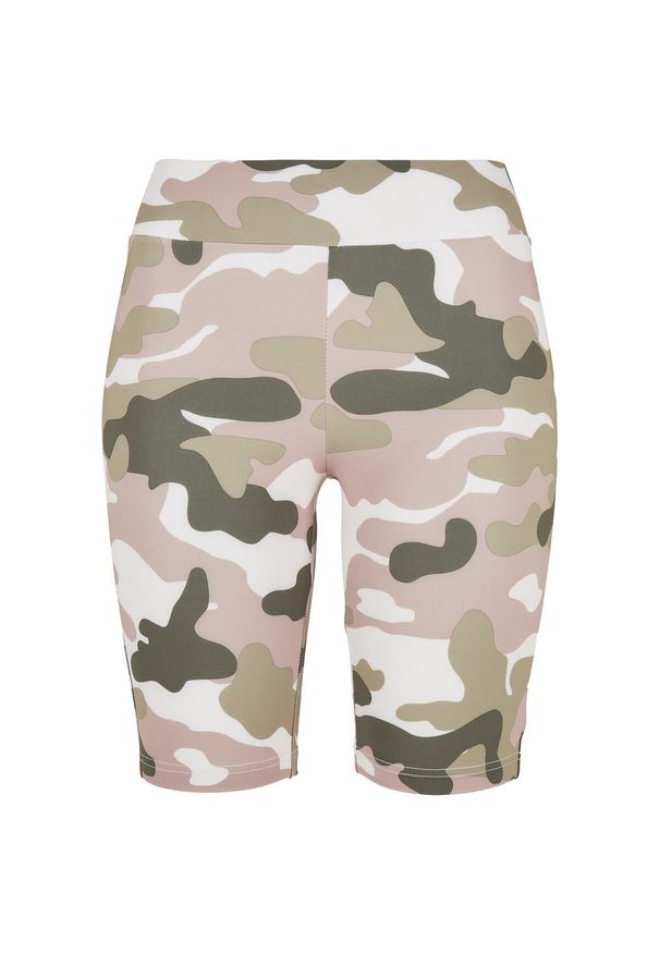 Spodenki kolarskie dla kobiet Urban Classics high waist camouflage tech. Stan: podwyższony. Kolor: różowy. Długość: krótkie. Sport: kolarstwo