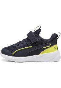 Adidasy Puma Flyer 3 Ac Inf, Dzieci. Okazja: na uczelnię, na co dzień. Zapięcie: rzepy. Kolor: czarny. Materiał: materiał. Sport: turystyka piesza, joga i pilates