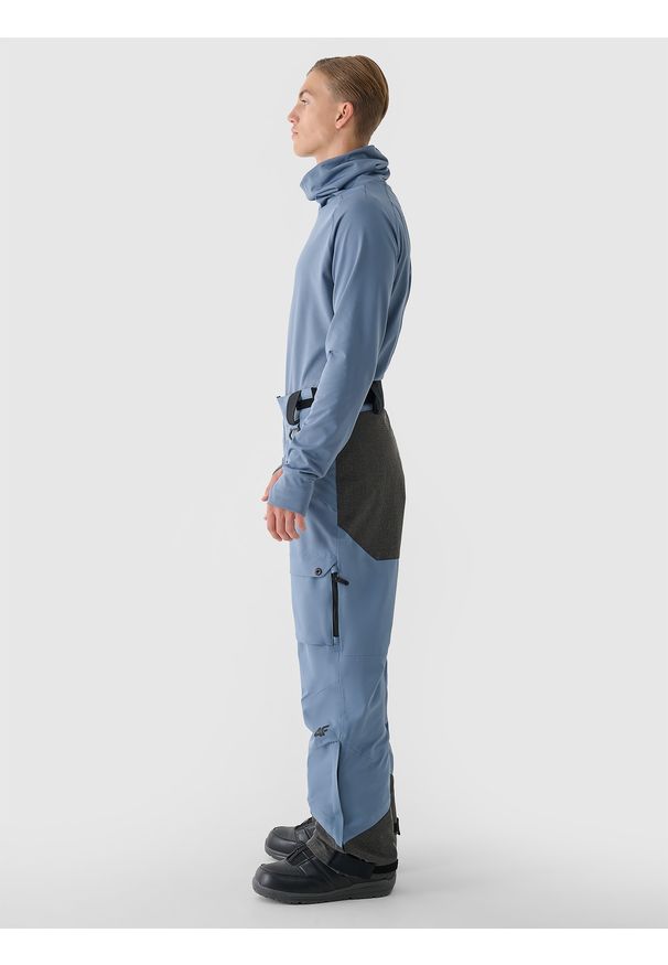 4f - 4F Spodnie snowboardowe membrana 10000 męskie - granatowe XXL. Kolor: niebieski. Materiał: dzianina, materiał, tkanina. Wzór: gładki. Sezon: zima. Sport: snowboard