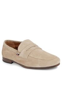 TOMMY HILFIGER - Tommy Hilfiger Półbuty Casual Light Flexible Sde Loafer FM0FM04988 Beżowy. Okazja: na co dzień. Kolor: beżowy. Styl: casual #4