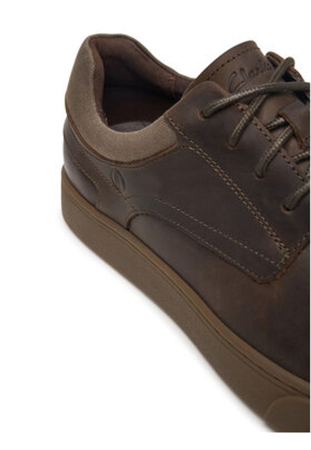 Clarks Sneakersy Lydford Lo 26320144 Khaki. Kolor: brązowy. Materiał: skóra