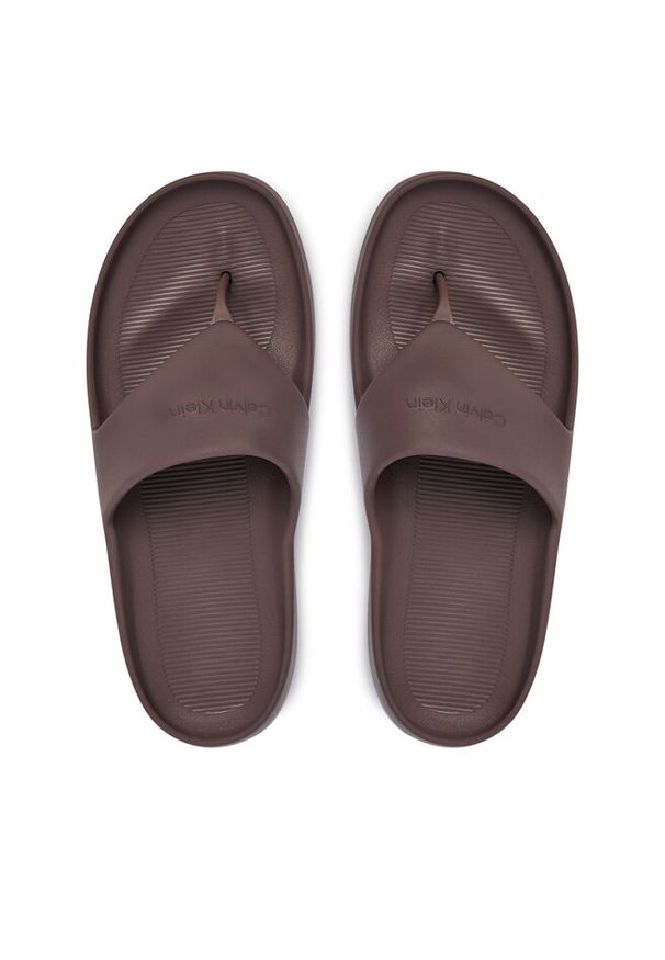 Japonki Calvin Klein. Kolor: brązowy