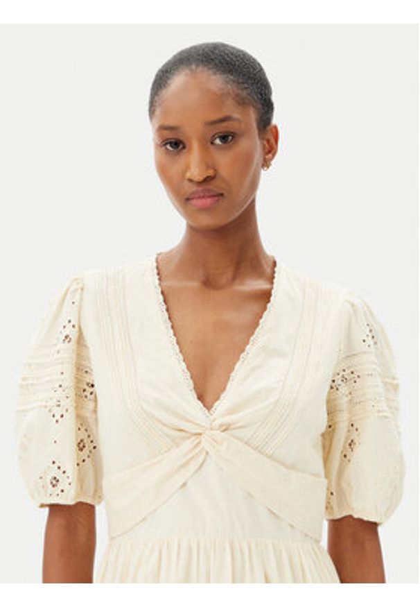 French Connection Sukienka letnia 71YFX 70 Beżowy Regular Fit. Kolor: beżowy. Materiał: bawełna. Sezon: lato