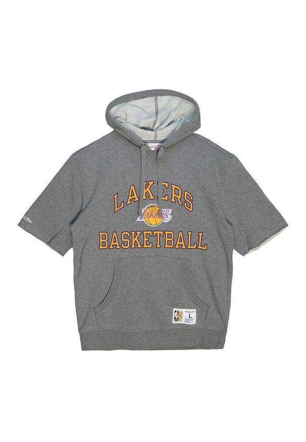 Mitchell & Ness - Polar z kapturem Los Angeles Lakers. Typ kołnierza: kaptur. Kolor: szary. Materiał: polar