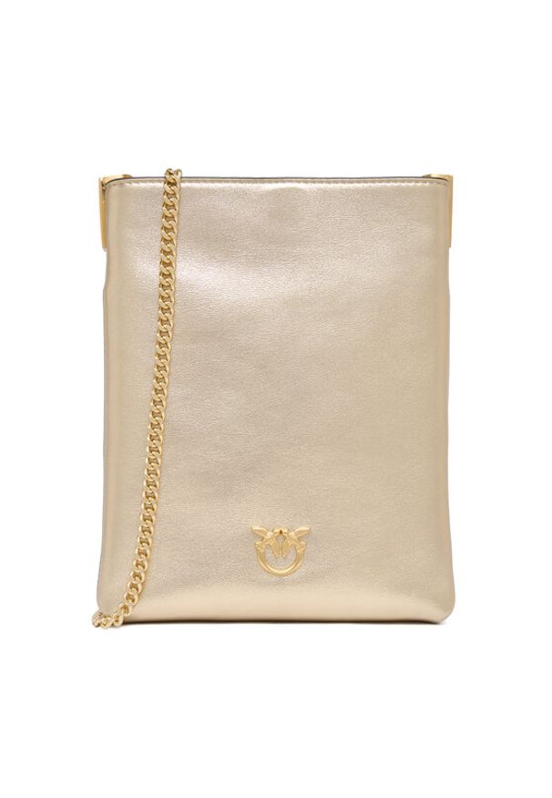 Pinko - PINKO Torebka Flat Satchel AI 25-26 PCPL 105352 A2O9 Złoty. Kolor: złoty. Materiał: skórzane