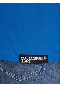 Karl Lagerfeld Jeans T-Shirt Logo 231D1706 Niebieski Regular Fit. Kolor: niebieski. Materiał: bawełna