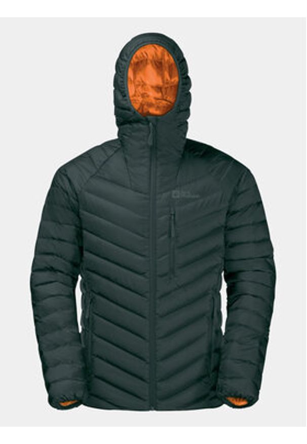 Jack Wolfskin Kurtka puchowa Passamani Down Hoody 1207241 Khaki Regular Fit. Kolor: brązowy. Materiał: syntetyk, puch