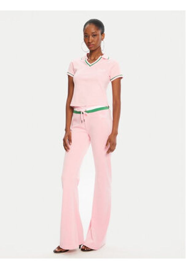 Juicy Couture Spodnie dresowe Velour JCWBJ225352 Różowy Regular Fit. Kolor: różowy. Materiał: welur