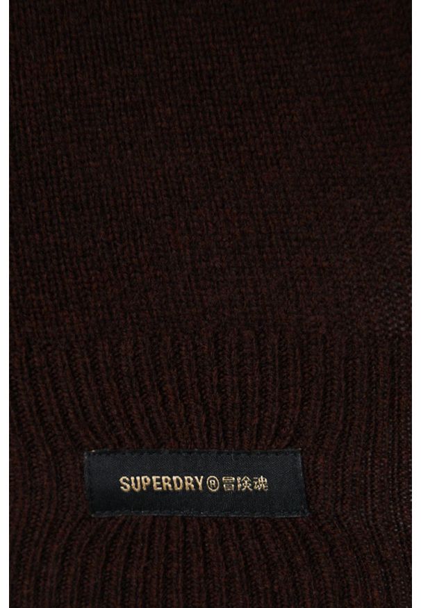 Superdry sweter wełniany męski kolor brązowy lekki. Okazja: na co dzień. Kolor: brązowy. Materiał: wełna. Styl: casual