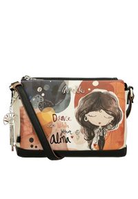 Pomarańczowa Oryginalna Listonoszka Damska Anekke Seria Alma. Kolor: pomarańczowy. Wzór: nadruk, napisy. Sezon: jesień. Dodatki: z breloczkiem. Styl: klasyczny, casual, elegancki. Rodzaj torebki: na ramię #5