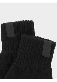 outhorn - Rękawiczki z wiskozą damskie Outhorn - czarne. Kolor: czarny. Materiał: wiskoza. Wzór: aplikacja. Sezon: zima
