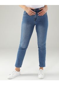 Unisono - GŁADKIE JEANSY Z BAWEŁNĄ. Materiał: bawełna, jeans. Wzór: gładki. Styl: klasyczny