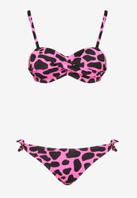 Born2be - Fuksjowe Bikini 3-częściowe Biustonosz i Dwie Pary Fig Milarella. Kolor: różowy. Wzór: aplikacja, gładki #4