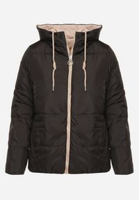 Born2be - Jasnobeżowa Dwustronna Kurtka Pikowana Ozdobiona Sznurkami Mivvena. Okazja: na co dzień. Kolor: beżowy. Materiał: jeans. Długość rękawa: długi rękaw. Długość: długie. Wzór: aplikacja. Styl: casual #2