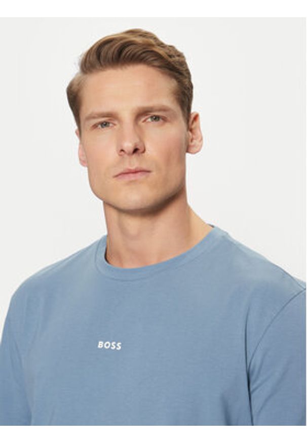 BOSS T-Shirt Tchup 50473278 Błękitny Regular Fit. Kolor: niebieski. Materiał: bawełna