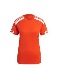 Adidas - Koszulka damska adidas Squadra 21 Jersey. Kolor: wielokolorowy, biały, pomarańczowy. Materiał: jersey, materiał. Sport: piłka nożna, fitness