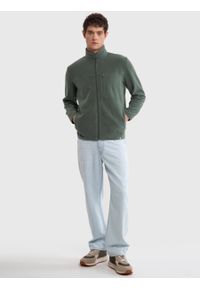 Big-Star - Bluza męska polarowa rozpinana khaki Malkom 303. Typ kołnierza: kołnierzyk stójkowy. Kolor: zielony. Materiał: polar. Wzór: aplikacja #6
