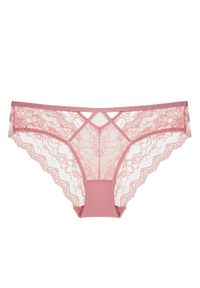 Intica - Koronkowe majtki ażurowe przewiewne na co dzień i specjalne okazje Evon. Kolor: różowy. Materiał: koronka. Wzór: ażurowy