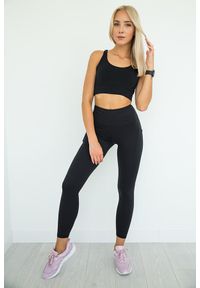 2SkIN - Stanik sportowy damskie Balance czarny 2skin. Kolor: czarny. Sport: joga i pilates