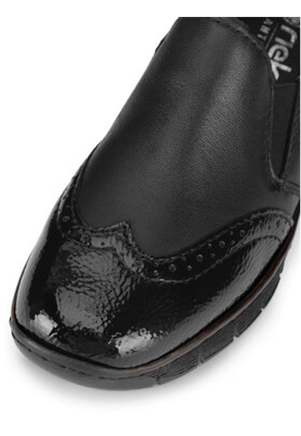 Rieker Półbuty 53776-00 Czarny. Kolor: czarny. Materiał: skóra