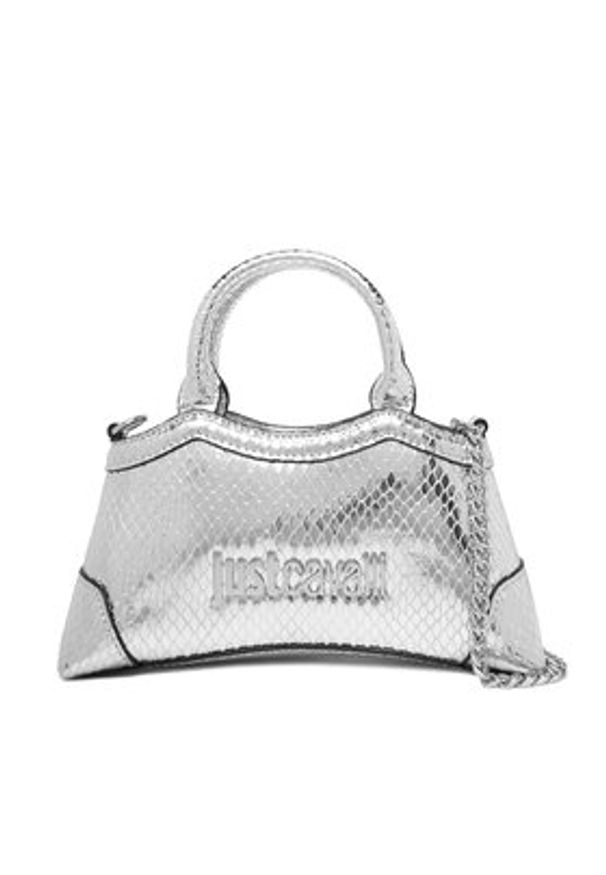 Just Cavalli Torebka 79RA4BZ1 ZS816 Srebrny. Kolor: srebrny. Materiał: skórzane