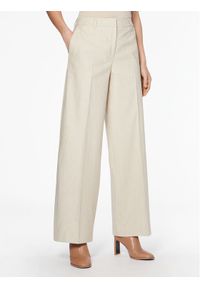 Calvin Klein Spodnie materiałowe K20K205226 Beżowy Wide Leg. Kolor: beżowy. Materiał: materiał, bawełna #1