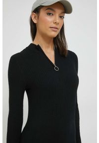 only - Only sukienka kolor czarny mini dopasowana. Kolor: czarny. Długość rękawa: długi rękaw. Typ sukienki: dopasowane. Długość: mini #3