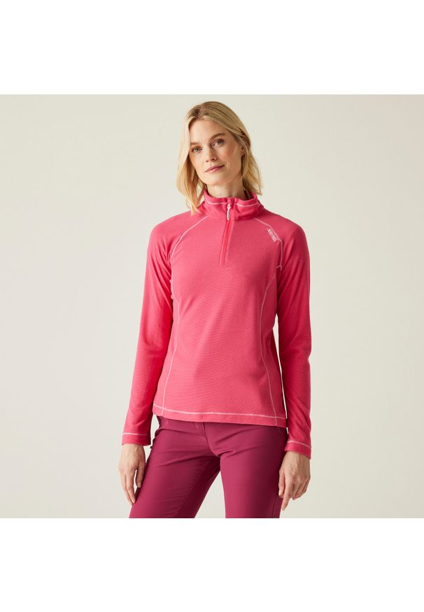 Regatta - Damski lekki polar turystyczny Montes z zamkiem błyskawicznym do połowy. Kolor: różowy. Materiał: polar
