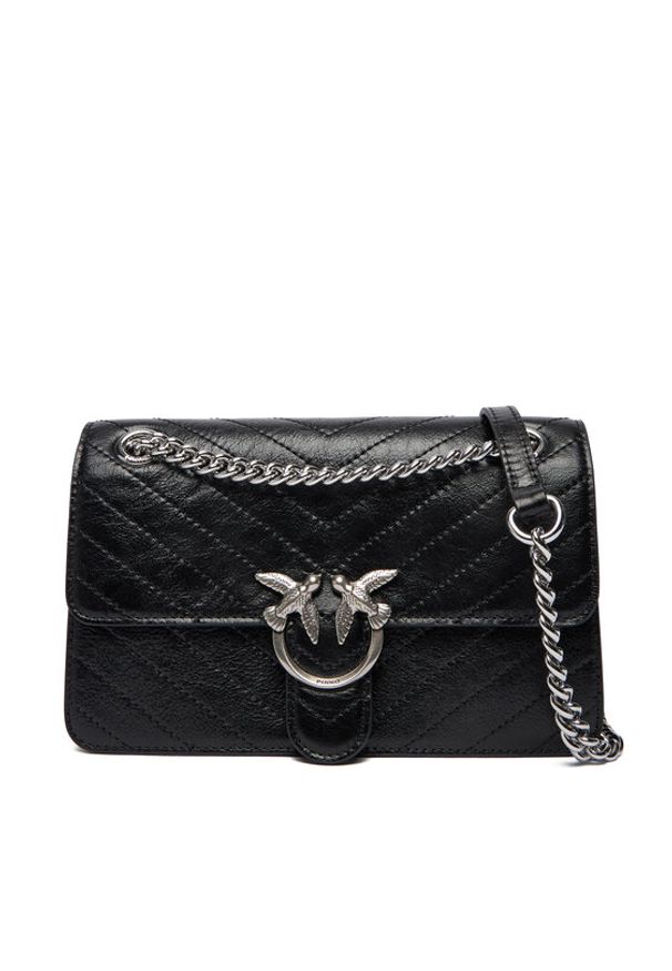 Pinko - PINKO Torebka Love One Light Mini Al 25-26 PLTT 106173 A2JC Czarny. Kolor: czarny. Materiał: skórzane